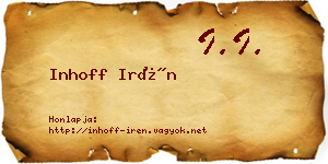 Inhoff Irén névjegykártya
