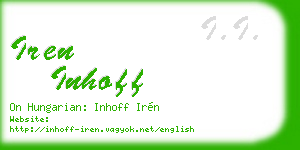 iren inhoff business card